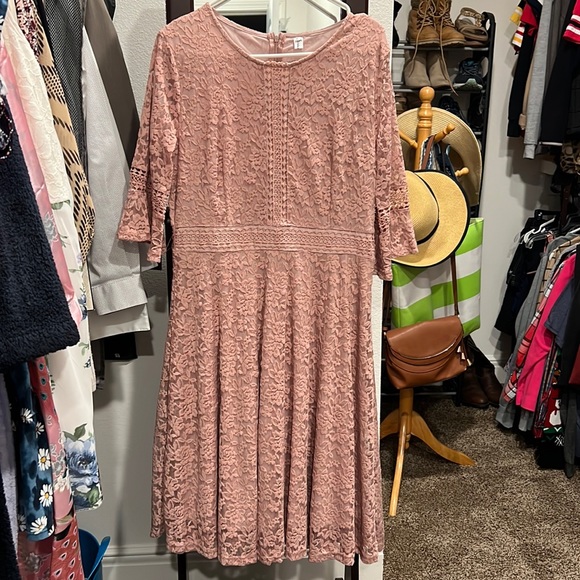 Worn once Women Lace Bridesmaid Vintage Formal Cocktail Party Swing Dress - Picture 1 of 2